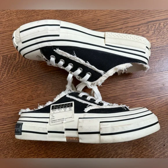 XVessel G.O.P Levels Glows Black White Slip On Sneakers Shoes Distressed M 5 W 7 - Picture 8 of 9